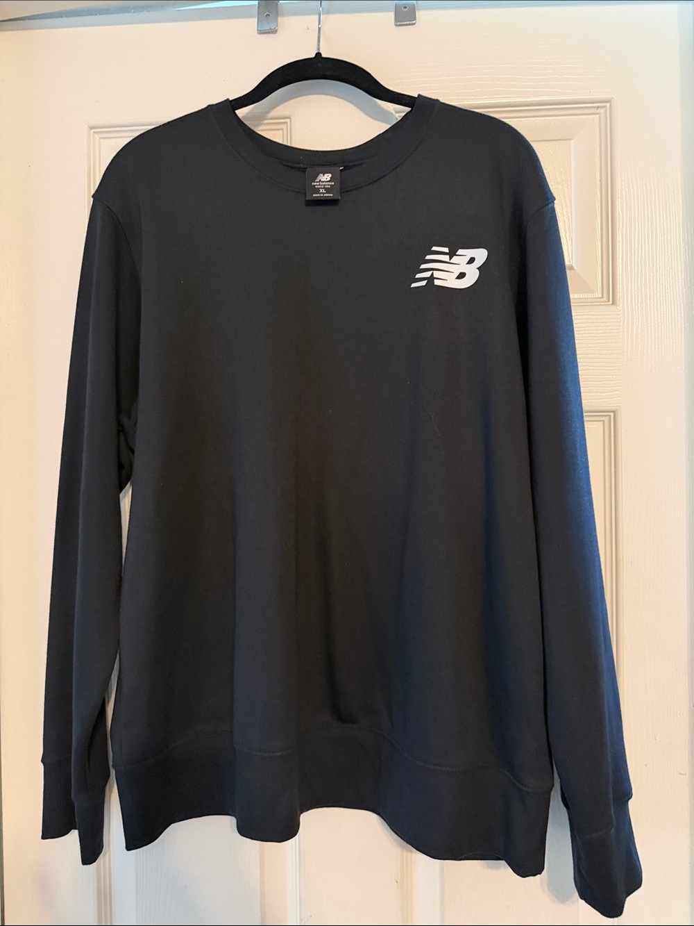 New Balance Men's Black Crewneck with White NB Logo